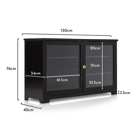 Lua Large Black Sideboard - Laura James