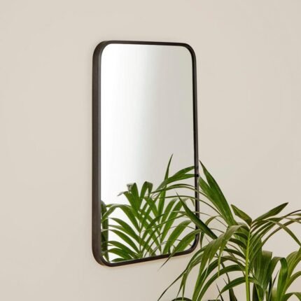 Outlet - Lyndon 60x40Cm Metal Rectangular Mirror - Black
