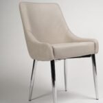 Outlet - Maeve Dining Chairs - Set of 2 - Stone & Chrome - Image 3