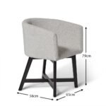 Outlet - Magnus Dining Chair - Set of 2 - Dove Grey & Black - Image 8