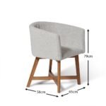 Outlet - Magnus Dove Grey Dining Chair - Oak Legs - Image 11
