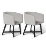 Outlet - Magnus Dining Chair - Set of 2 - Dove Grey & Black
