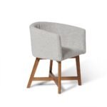 Outlet - Magnus Dove Grey Dining Chair - Oak Legs - Image 8