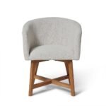 Outlet - Magnus Dove Grey Dining Chair - Oak Legs - Image 9