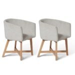 Magnus Dove Grey Dining Chairs - Set of 2 - Pale Oak Legs