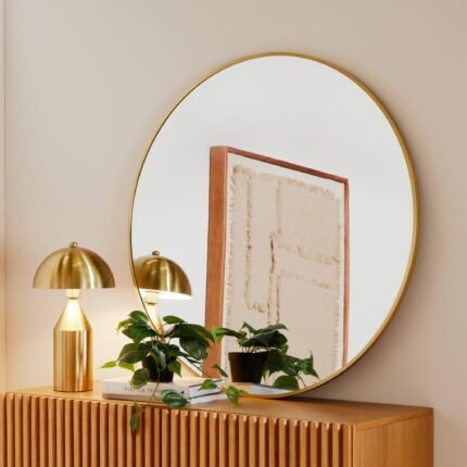 Outlet - Marbury 100Cm Metal Round Mirror - Gold