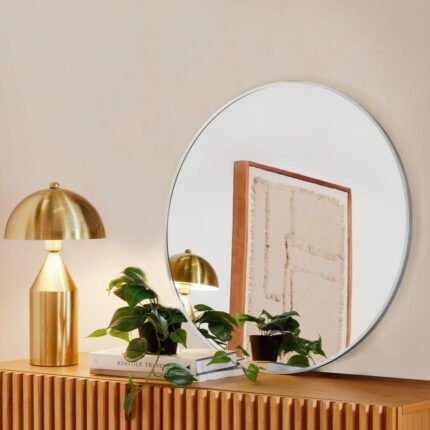 Outlet Marbury 50cm Metal Round Mirror - Silver