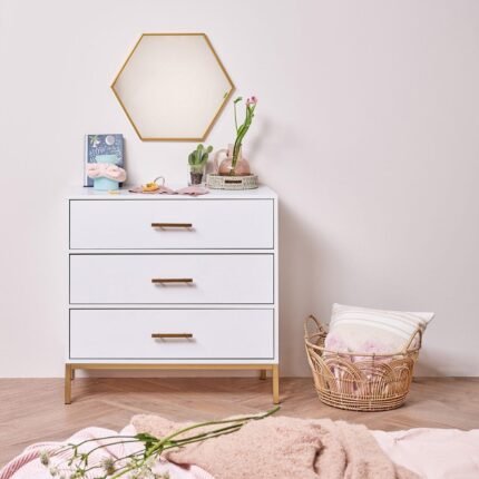 Marie 3 Drawer Chest of Drawers - White