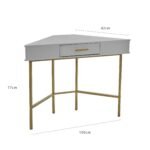 Marie Corner Desk - Grey - Image 5