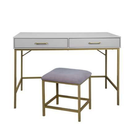 Marie Grey Dressing Table with Stool