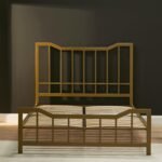 Marie King Size Bed - Gold Metal - Image 7