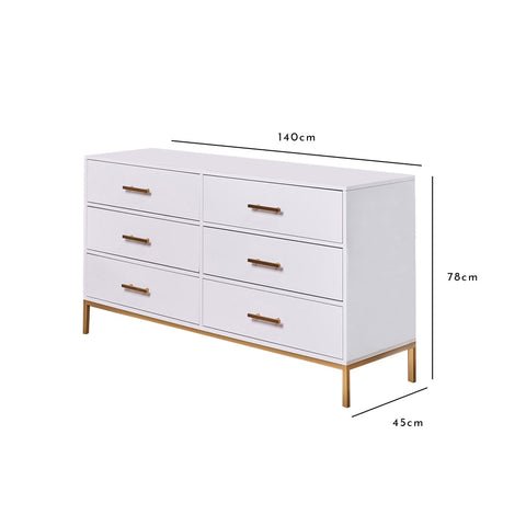 Marie 6 Drawer Chest of Drawers - Grey 1 Marie 6 Chest of Drawers