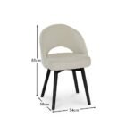 Amelia Black Dining Table Set - 6 Seater - Marilyn Boucle Dining Chairs - Black Legs - Image 11