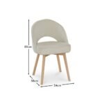 Outlet - Marilyn Boucle Dining Chairs - Set of 2 - Whitewash Oak Legs - Image 11