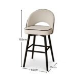 Marilyn Ivory Bar Stool - Black Oak Legs - Image 11