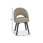 Outlet - Marilyn Dining Chairs - Set of 2 - Soft Beige with Black Oak Legs - Image 8