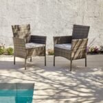 Marston 4 Seater Rattan Garden Dining Set - Grey - Polywood Top - Image 8