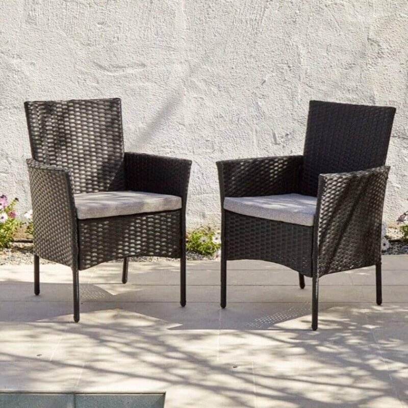 marston 4 seater rattan outdoor dining set with cream parasol rattan garden furniture black polywood top laura james 8 Home Retail