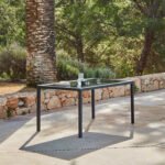 Marston 6 Seater Garden Dining Table - Black - Glass Top