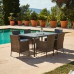 Outlet - Marston 6 Seat Polywood Top Outdoor Dining Table - Grey - Image 2