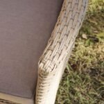 Marston 6 Seater Rattan Garden Dining Set with Cream LED Premium Parasol - Natural Brown - Glass Top - Image 3