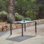 Marston 6 Seater Garden Dining Table - Black - Polywood Top - Image 2