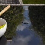 Marston 6 Seater Rattan Garden Dining Set with Grey Parasol - Grey - Glass Top - Image 3