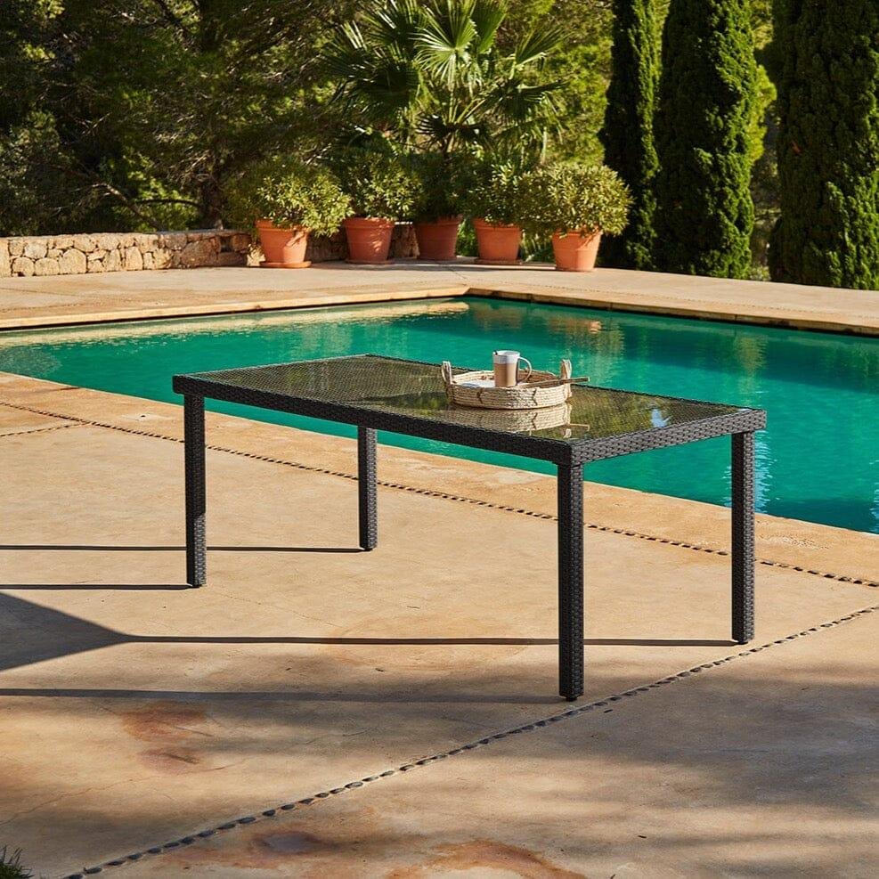 marston-8-seat-black-glass-top-outdoor-dining-table-black-laura-james-1 Marston 8 Seater Garden Dining Table - Black - Glass Top
