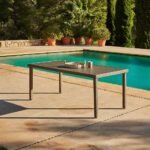 Marston 8 Seater Garden Dining Table - Natural Brown - Polywood Top