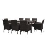 Outlet - Marston 8 Seater Rattan Garden Dining Table - Brown - Image 5