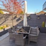 Marston 8 Seater Rattan Garden Dining Set with Cream LED Premium Parasol - Grey - Glass Top - Image 3