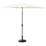 Marston 8 Seater Rattan Garden Dining Set with Cream Parasol - Black - Glass Top - Image 5