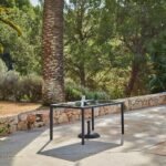 Marston 8 Seater Rattan Garden Dining Set with Grey LED Premium Parasol - Black - Glass Top - Image 2