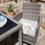 Marston 8 Seater Rattan Garden Dining Set with Grey LED Premium Parasol - Grey - Glass Top - Image 4