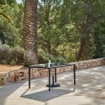 Marston 8 Seater Rattan Garden Dining Set with Grey Parasol - Black - Glass Top - Image 2
