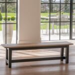 Matilda 3 Seater Mango Wood Dining Bench - Black Legs