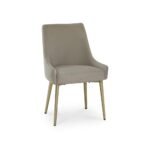 Outlet - Maeve Soft Beige Dining Chairs - Set of 2 - Gold Legs - Image 5