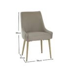 Maeve Soft Beige Dining Chairs - Set of 2 - Gold Legs - Image 6