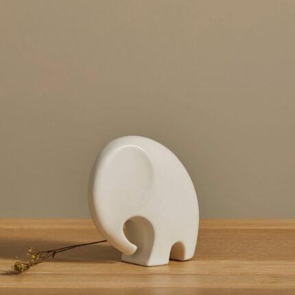 Meru 15cm Ceramic Elephant Ornament - White