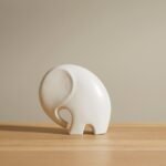 Meru 18cm Ceramic Elephant Ornament - White