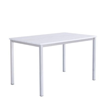 Outlet - Milo 6 Seater Marble Effect Dining Table with Chrome Legs