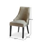 Outlet - Nadine Marl Taupe Dining Chairs - Set of 2 - Black Legs - Image 6
