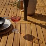 Oakley 4 Seater Wooden Extendable Round Garden Dining Table with 4 Rattan Dining Chairs - Image 8