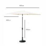 Oakley 4 Seater Wooden Extendable Garden Dining Set with Cream Parasol - Image 11