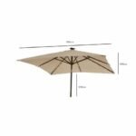 Oakley 4 Seater Wooden Extendable Garden Dining Set with Cream LED Premium Parasol - Image 12