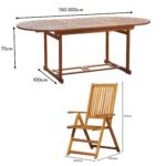 Oakley 4 Seater Wooden Extendable Garden Dining Set with Cream Parasol - Image 10