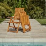 Oakley Wooden Folding Garden Chairs - Set of 2 - Image 2