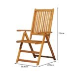 Outlet - Oakley Wooden Folding Garden Chairs - Set of 2 - Image 4