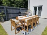 Lennox Table & 8 Lennox Armchairs with Grey Parasol - Image 2