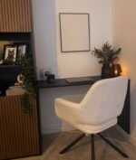 Parker Boucle Office Swivel Chair -  Black Metal Legs - Image 6